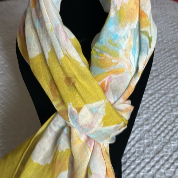 Soft Surroundings Floral Scarf 100% Cotton NWT - Picture 1 of 12